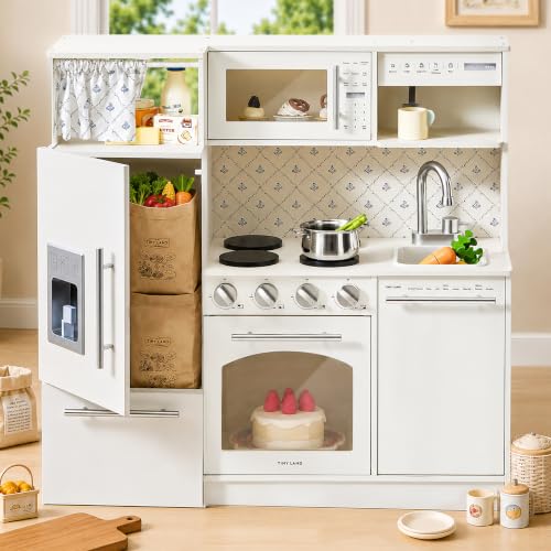Tiny Land Wooden Play Kitchen for Toddlers Kids Play Toy Kitchen Set