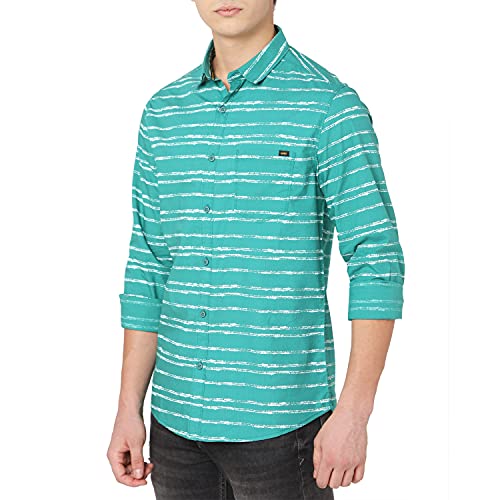 Image of Spykar Men's Printed Slim Fit Shirt