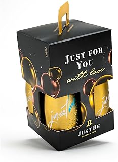 JustBe Piccolo Piccolo frizzante - Juego de regalo sin alcohol (4 x 0,2 l, caja de regalo, color dorado, edición negra)