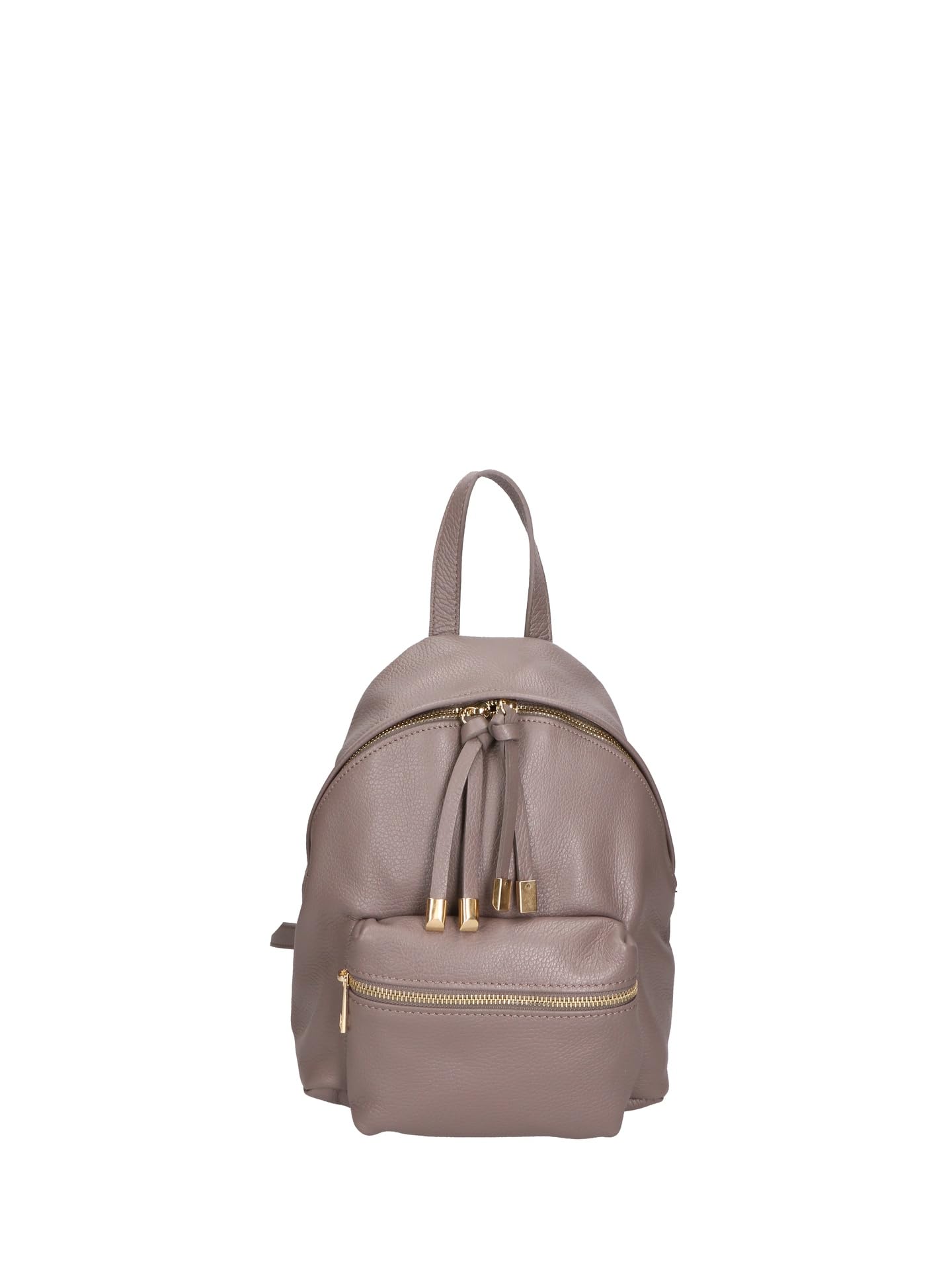 Gave Lux Mochila de mujer auténtica piel dólar. Producto artesanal. Fabricada en Italia GLX220651523FBG Cuero Oscuro 22x26x8 cm