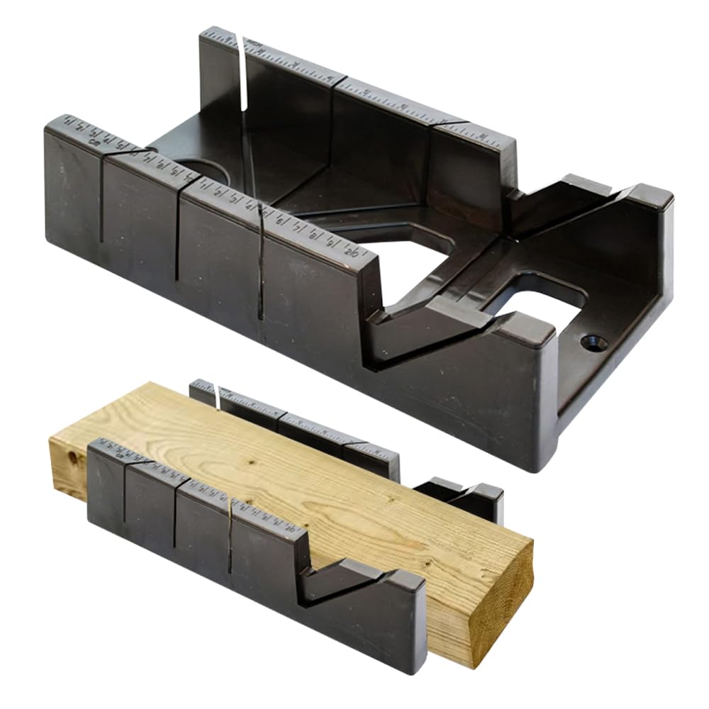 12" Mitre Saw Box - Clamp Angle, Clamping Sawing Block Tool | Corner Straight Guage | Multiple Angle, Cutting Box Tool, Miter Saw Box | Strong Durable