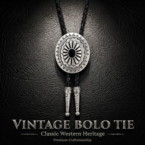 Image of Turquoise Bolo Tie for Men, Leather Braided Necktie Western Cowboy Bola Tie Costume Accessories for Men Women