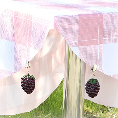 com-four® 8x tablecloth weights, weatherproof tablecloth weights with clip, tablecloth clip in blackberry design - Image 4