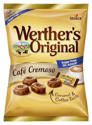 Werther's Original Caramelos toffee con sabor a capuccino sin azúcar, 12x90 g