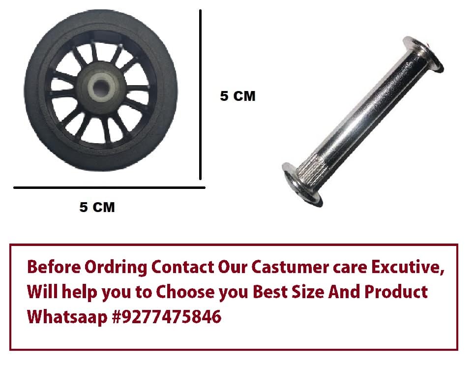 Image of Luggage Wheel,Handle,Lock Only for Replacement and Repair for VIP, Safari, Skybag, Amrican Tourister Suitcases Luggage Part ((5 CM WHEEL) 4 PCS FOR 8 WHEEL LUGGAGE)