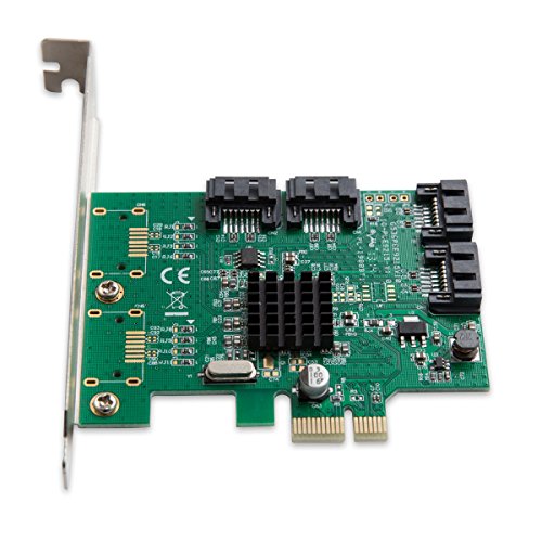 Image of PCIe 2.0 x1 4 Port SATA III Non-RAID Card, Marvell 9215, with Low Profile Bracket