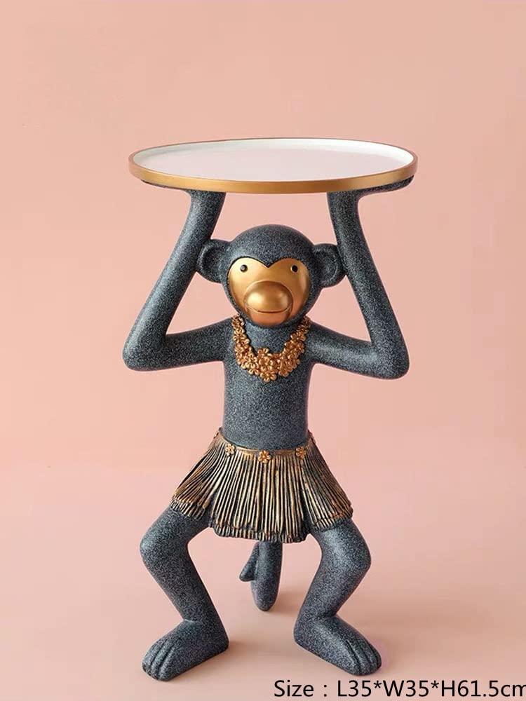 الصفحة الرئيسية Dector قرد النحت التماثيل الداخلية صينية تخزين الحلي تماثيل الديكور غرفة المعيشة (Color : Blue)