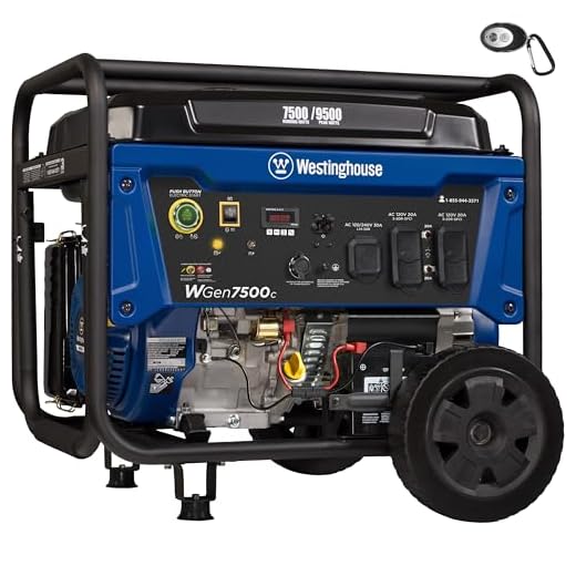 Westinghouse 9500 Watt Home Backup Portable Generator, Remote Electric Start with Auto Choke, Transfer Switch Ready, Gas Powered, CO Sensor, CARB Compliant