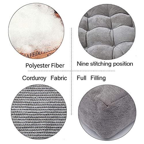 Higogogo Floor Pillow, Square Tufted Seat Cushion Thicken Corduroy Meditation Pillow Floor Cushion For Yoga Living Room Balcony Office, Grey, 22X22 Inch #TOP2