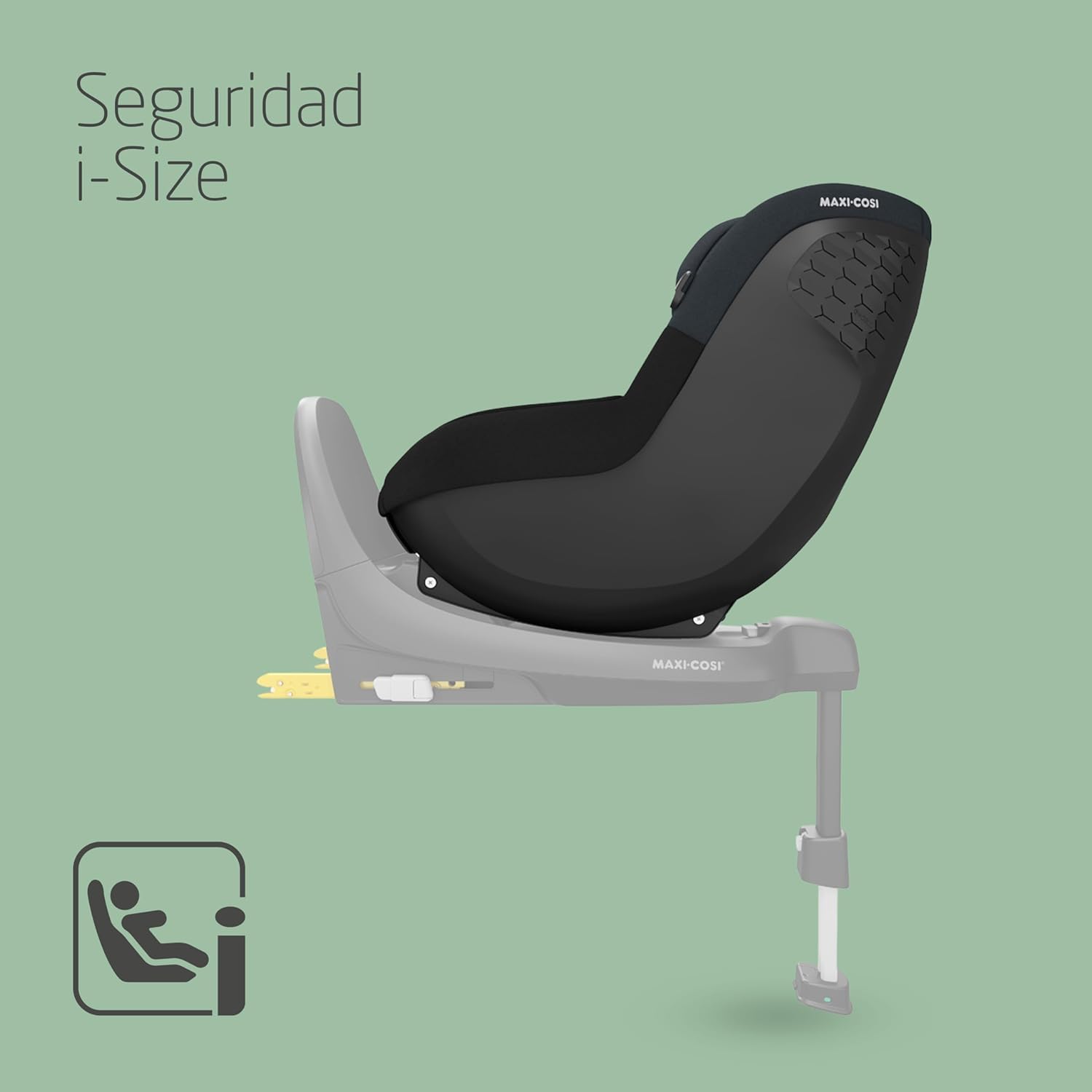Maxi-Cosi Pearl S i-Size, Silla Coche Bebé, 3 M-4 A, máx. 18 kg, 61-105 cm, Silla Coche Niño, 5 Posiciones Reclinación, Arnés Fácil de Poner, Protección Impactos Laterales G-CELL, Tonal Black