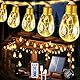 Ciskotu Solar Lichterkette Aussen, 8.0M 16 Glühbirnen 8 Modi (160+60) LED Hanfseil Lichterkette Außen Wetterfest Gartenleuchte, Vintage Outdoor Hanfseil Lichterkette für Garten, Balkon,Terrasse