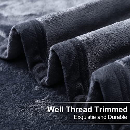 Easeland Soft Queen Size Blanket All Season Warm Microplush Lightweight Thermal Fleece Blankets For Couch Bed Sofa,90X90 Inches,Dark Grey #TOP4