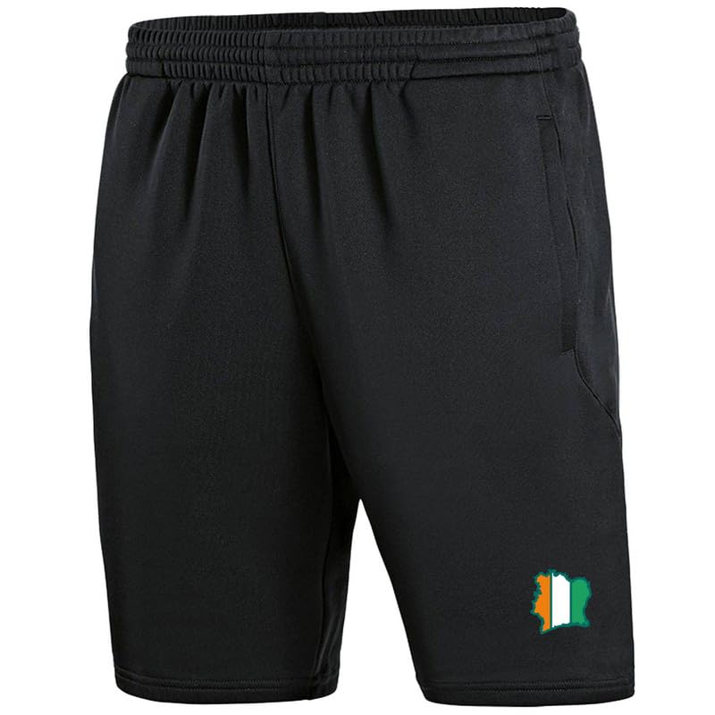Short Côte D'Ivoire CI-73 Football Noir de sport décontracté