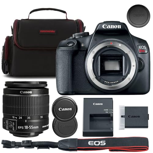 Canon EOS Rebel T7 DSLR Camera with 18-55mm Lens Bundle + Commander Optics Shoulder Bag (12 Items)
