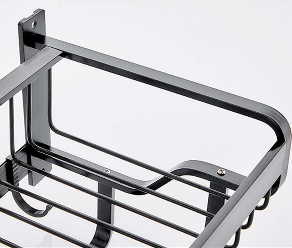 Porta Asciugamani Portasciugamani A Parete Space Alluminio Spesso Doppio Palo Strato Bagno Cucina Rack Multifunzione Accessori Per Il Bagno(57cm)
