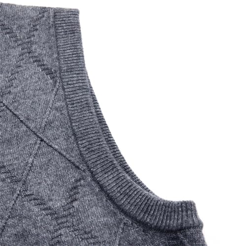 Men Wool Knit Basic Sweater Sleeveless Winter Business Smart Casual V Neck Vest4