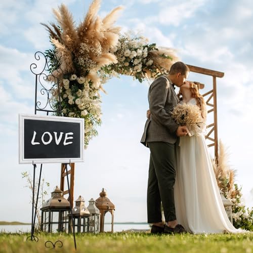 GlikCeil 57" H Black Metal Scroll Easel Stand for Display Wedding Sign Poster Adjustable Portable Art Easels Poster Easel with Chain Support for Showcasing Pictures Artwork Coffee Exhibition Canvas - Thumbnail 4