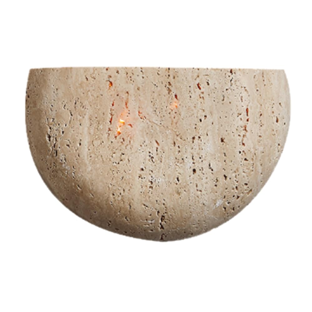 SHUANGZ Dining Room Stone Lamp Lighting Off-White Travertine Wall Lamp Japanese Wabi Sabi Style Wall Light Hardwired Wall Mounted Lamp Applicable to Bedroom Bedside Living Room Kitchen