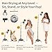 Hugabow Hair Dryer Stand - 360° Rotating Universal Holder, 20-65 Inch Adjustable, Hands Free for Pain Relief & Multi-Tasking