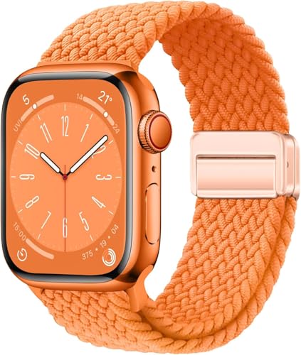 Image of Braided Nylon Band Compatible with Apple Watch 49mm /46mm /45mm /44mm /42mm /41mm /40mm /38mm | Adjustable Magnetic Clasp Strap Fit for Ultra 3 /2 /1, SE3 /2 /1 & Series 11 /10 /9 /8 /7 /6 /5 /4 /3 /2 /1
