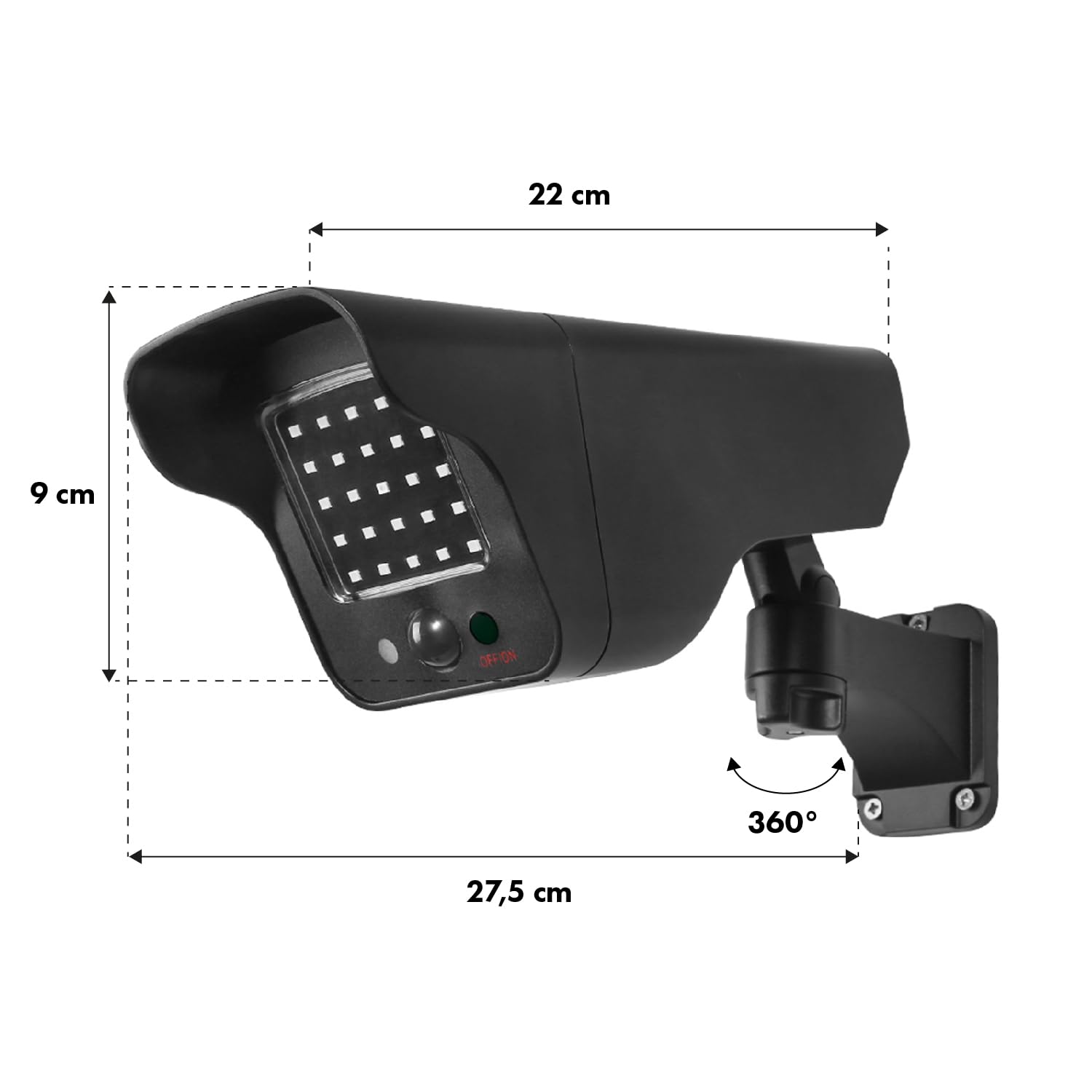 Maclean SOL1803S Caméra factice Solaire Clignotant LED détecteur de Mouvement LED éclairage Autocollant Gratuit