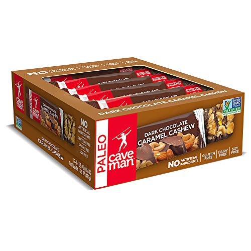 Caveman Foods Paleo-Friendly Nutrition Bar Dark Chocolate Caramel Cashew, 1.4 Ounce