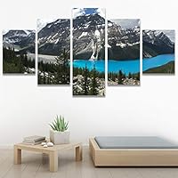 SIGNWIN 5 Panel Canvas Wall Art Calming Waters for Home Decorations Ready to Hang - 60