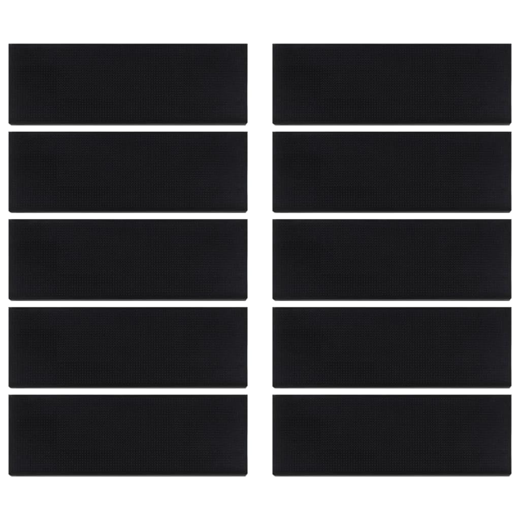 Tidyard Marches d'escalier 10 pcs 25x75 cm Caoutchouc, Tapis de Sécurité Antidérapant Marchette escalier d'intérieur pour Animaux Domestiques et Personnes Agée Style E