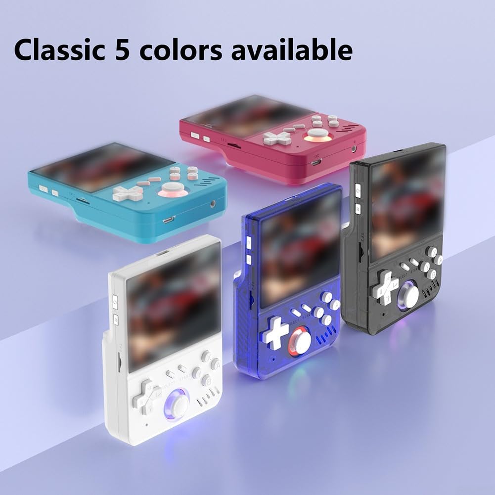 Console de jeu portable rétro portable écran 3D 3,5 pouces Mémoire extensible ABS léger plusieurs couleurs pour les jeux de voyage (A)