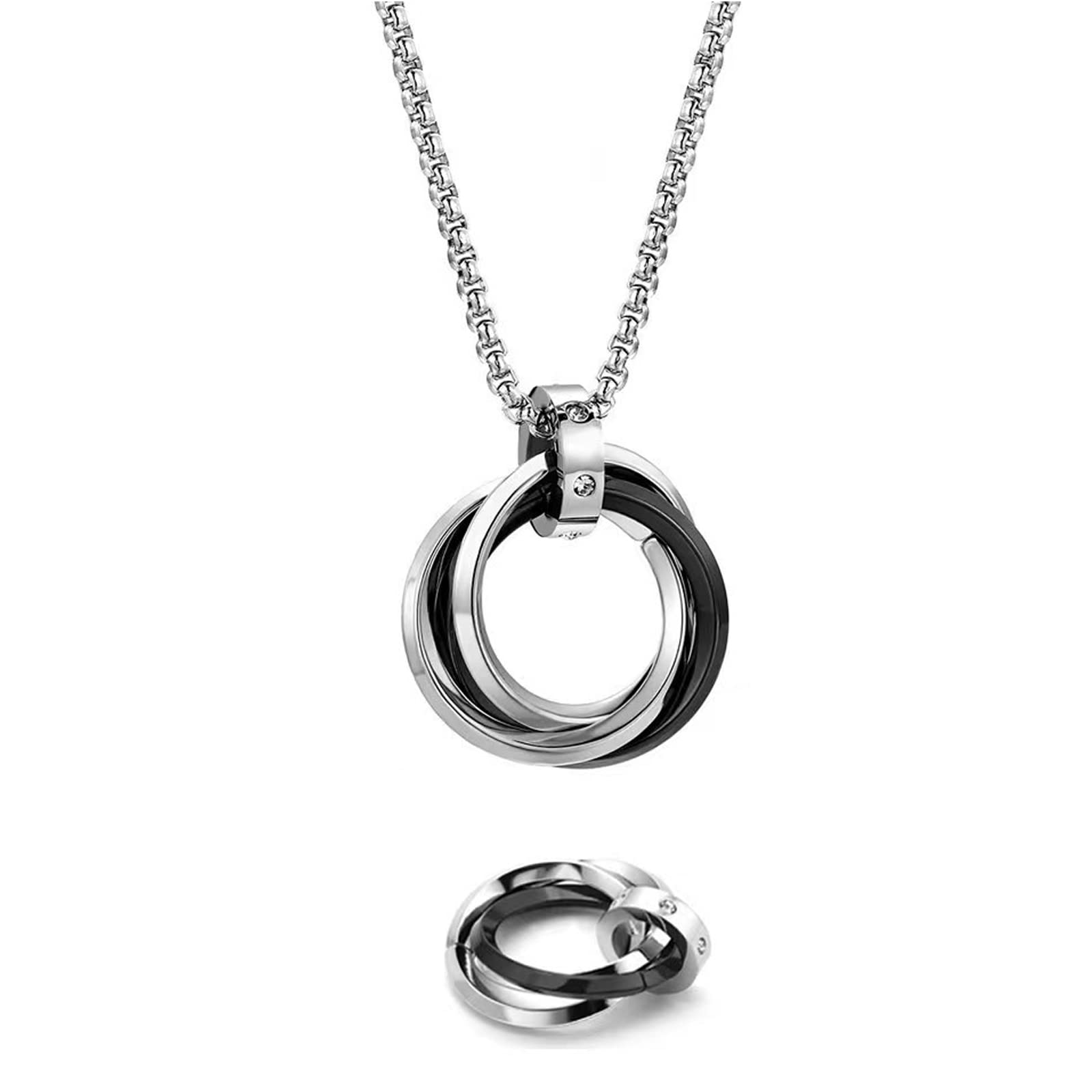 Qimily Platinum Plated Sterling Silver Pendant Necklace set,Cubic Zirconia Pendant Necklace pack for Women and Girls