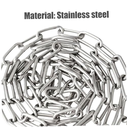 OnIUeZky 2pcs Edelstahlkette für Geflügeltrinker -Feeder 2M Hanging -Kette mit 4 Haken Hochleistungskette für Hühnerfuttermittel Vogelfutterhäuschen Hähnchen -Zubehör Laden 80 kg