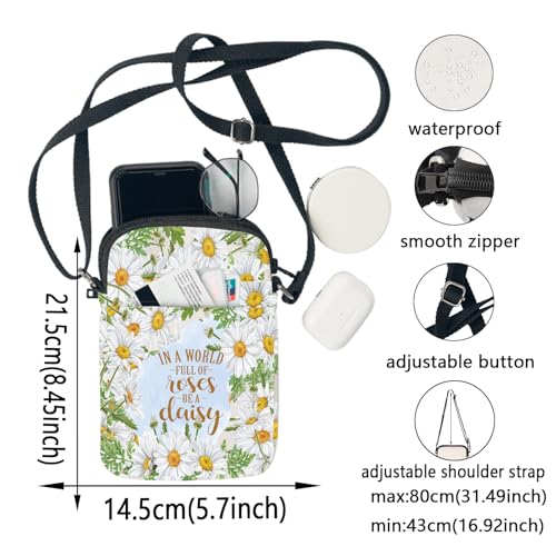 KEYCHIN Daisy Flower Crossbody Bag Daisy Lover Gifts In A World Full Of Roses Be A Daisy Shoulder Bag Daisy Flower Merch2