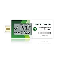 Vista 1 de Freshliance Registrador de Datos de Temperatura con Pantalla LCD, Registrador de Temperatura USB de Un Solo Uso con 30000 Puntos, Informe Automático