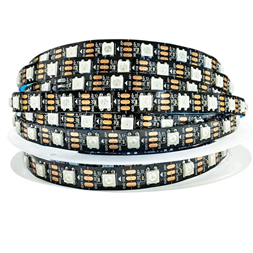Tesfish WS2812B LED Strip Lights, RGB LED Pixel Strip 5M 5V 5050 300 LEDs IP30 Flexible Black PCB Full Color Individually Addressable Smart LED Light Strips for Advertising Decoration DIY Projects