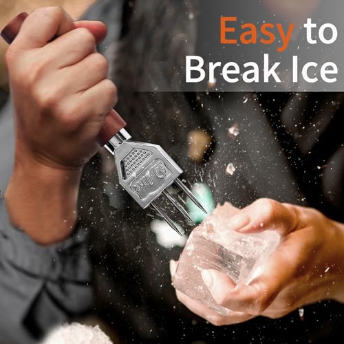 Ice Pick Stainless Steel Ice Crusher with Wooden Handle Ice Chipper Ideal for Breaking Ice Kitchen Tool 3 Pack 3