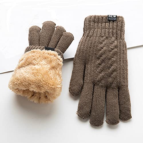 Gants de neige unisexes chauds et imperméables couleur marron