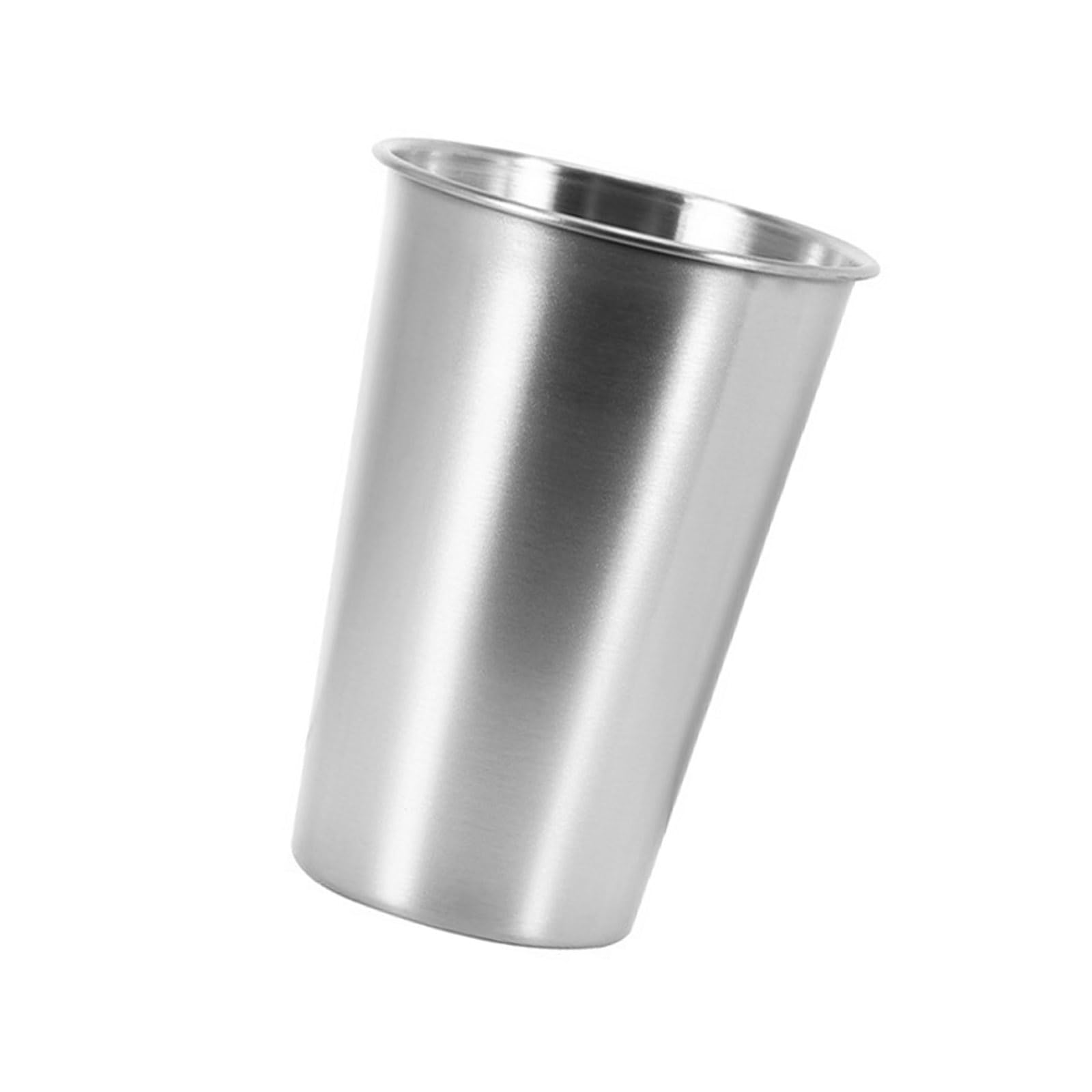 Buxuaaaa Silver Metal Drinking Tumblers Wine Cups Stackable Cup Stainless Steels Drinking Cup Portable Teas Coffee Milk Mug Stackable Camping Water