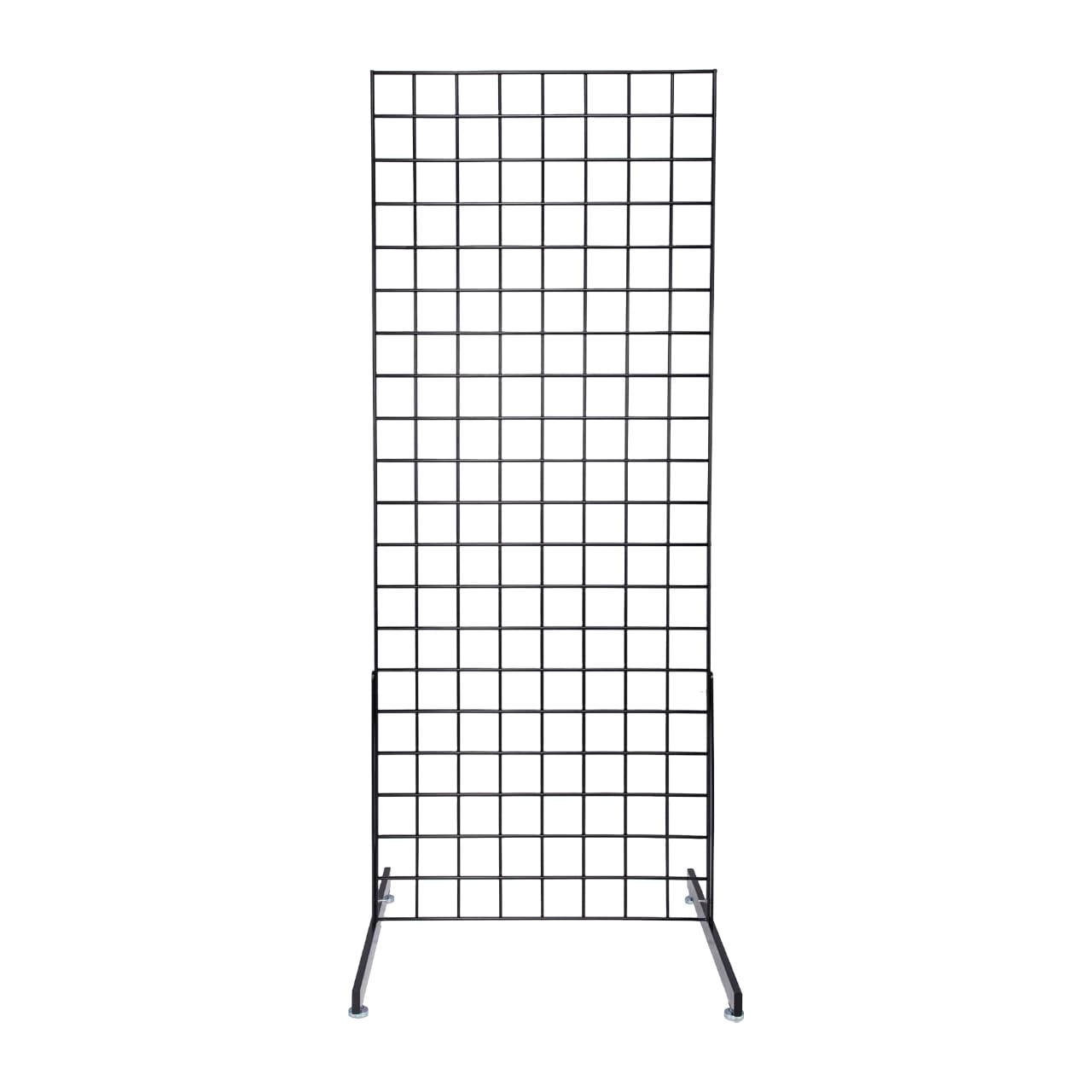 SSWBasics 2' x 6' Grid Wall Standing Fixture - Black - Durable Display Rack for Art Displays, Outdoor Festivals, Flea Markets, Craft Shows, Home and