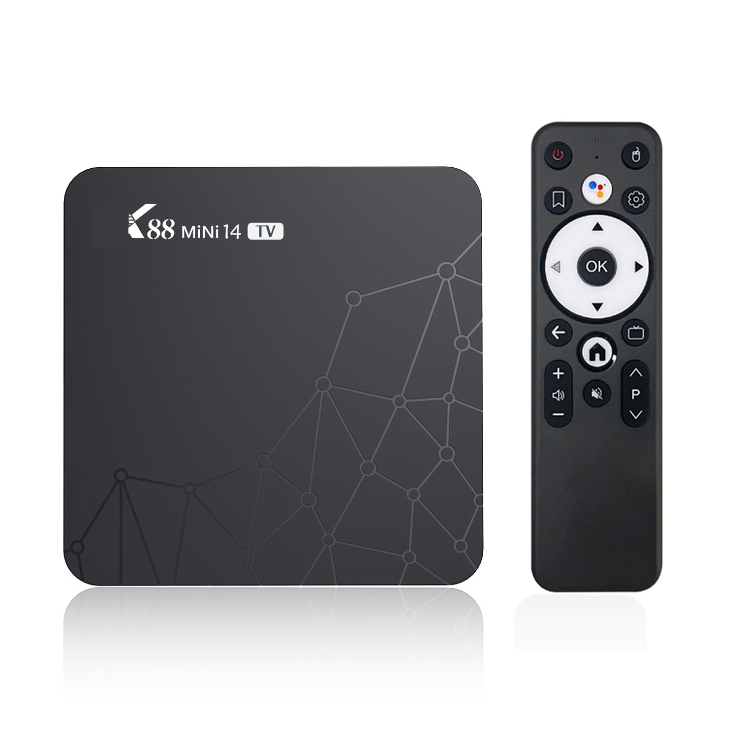 X88 Mini 14 Android 14.0 ATV Box 16GB Quad-Core WiFi6 2.4G/5.8Ghz BT5.0 4K AV1 Ultra HD Voice Control Smart Home Player