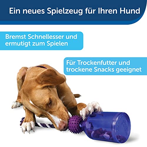 PetSafe Busy Buddy Tug-a-Jug Hundespielzeug, Snackspender mit Seil, Beschäftigung und Gewichtskontrolle, Größe M/L