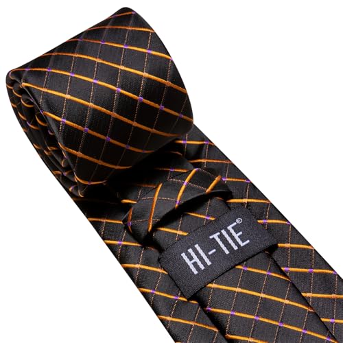 Image of Hi-Tie Men's Tie Lapel Pin Set Pocket Square Cufflinks Formal Woven Silk Tie Sets Wedding Party