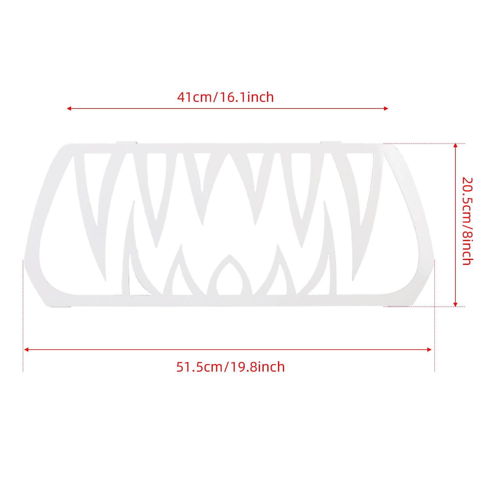 Dioche Ryker Insert de Dents de Calandre Avant en Aluminium avec Revêtement en Poudre, Aspect Cool, Antirouille et Léger pour (WHITE)