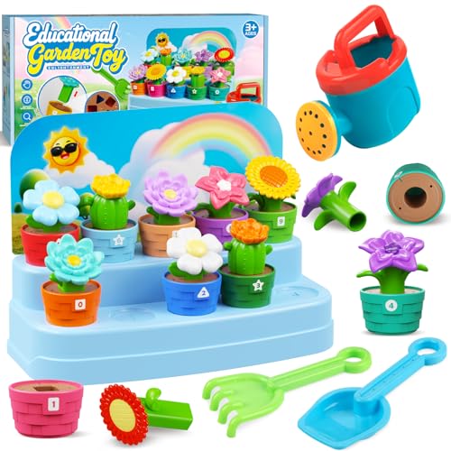 Montessori Flower Garden Building Toy for Toddlers Kids Gardening Set