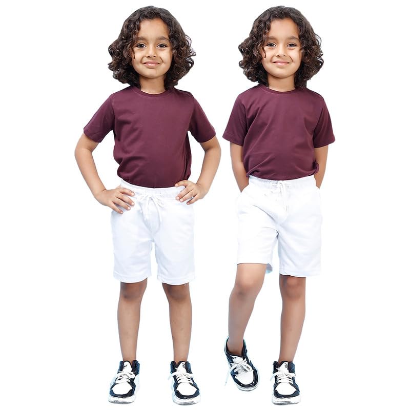 Image of Nusyl Solid & Printed Cotton Blend Shorts for Boys | Comfortable Casual Shorts | Soft Breathable Fabric with Elastic Waistband | Relaxed Fit | 2-16 Years | Multiple Colors