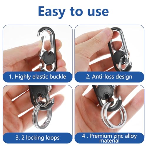 Image of Ouligay 2PCS Mens Keychains for Car Keys Heavy Duty Key Ring, Multi-functional Bottle Opener Keychain for Men, Anti-Loss