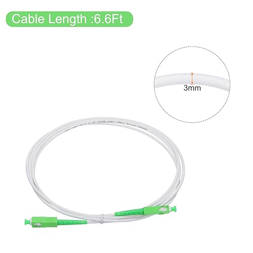 Vista 42 de MECCANIXITY Cable de conexión de fibra óptica simple OS2 de 98.4 pies de modo único LSZH SC/APC-SC/APC puente blindado blanco óptico para redes LAN