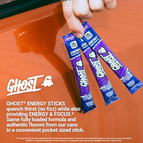 Image of GHOST Sugar-Free Energy Drink Packets, Welch's Grape, 24 Sticks