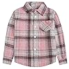 SANGTREE-Girls-Womens-Button-Down-Plaid-Cotton-Tops-Shirt-3-Months-US-2XL SANGTREE Family Matching Flannel Shirts Girls Flannel Shirts Long Sleeve Button Down Plaid Shirts Pink, 7-8 Years = Tag 140