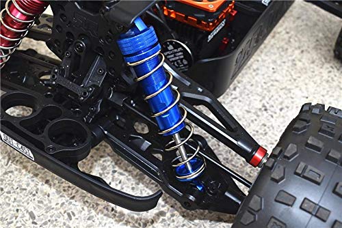 4X4 Alloy Front Adjustable Spring Damper with Alloy Ball Top & Ball Ends - 1pr Set (1.3mm, 1.5mm, 1.7mm Coil Spring & 4mm Thick Shaft) - GPM SLA087F-GS-OR (Compatible with Traxxas Slash 4x4)