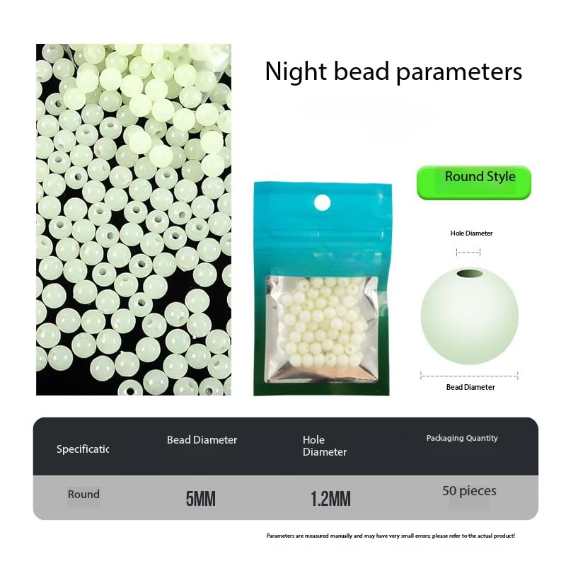 50 cuentas fluorescentes luminosas para pesca miniatura 2